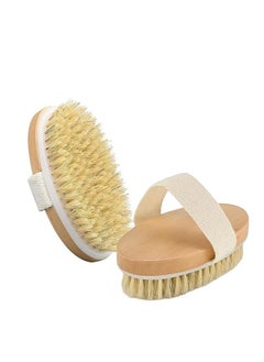 ORiTi ORiTi Dry Body Brush,Shower Brush with non Slip Straps,Natural Bristles Bath Brush, ​for All Kinds of Skin, Cleans the Body Easily  - Image 2