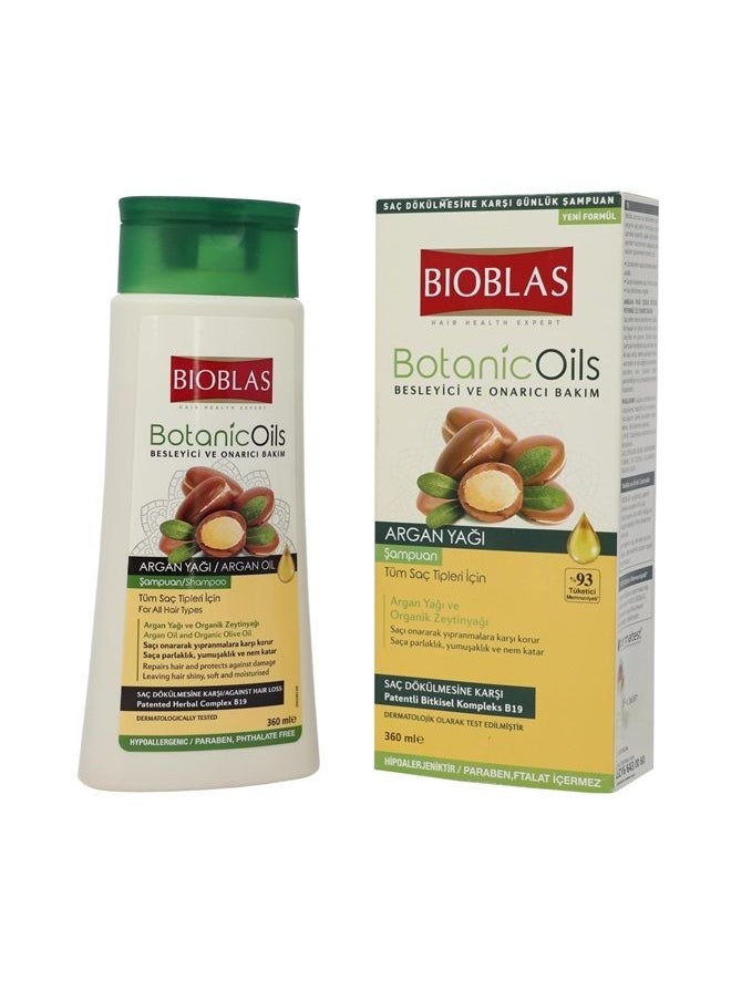 BIOBLAS - Bioblas Argan Oil & Organic Olive Oil Hair Loss Shampoo for Men and Women, Dermatologically Tested Hypoallergenic - 12 oz (2-Pack) - Image 1