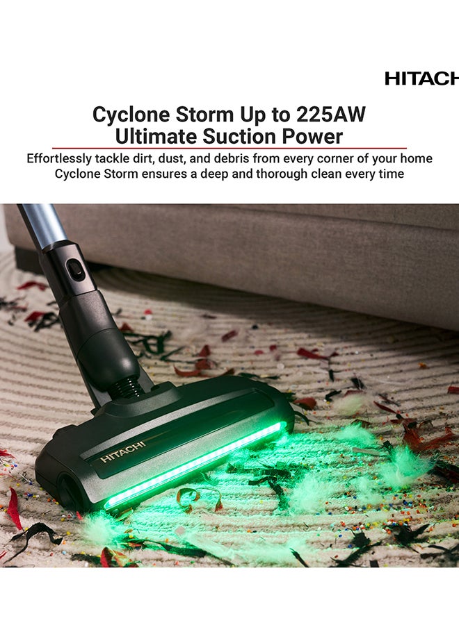 HITACHI Cordless Stick Vacuum Cleaner, Cyclone Storm Suction, 60-Min Runtime, Digital Display, LED Light, Multi-Surface Cleaning 0.5 L 225 W PV-XH4PLCGGSA Champagne Gold 0.5 L 550 W PV-XH4PLCGGSA Champagne Gold - Image 3