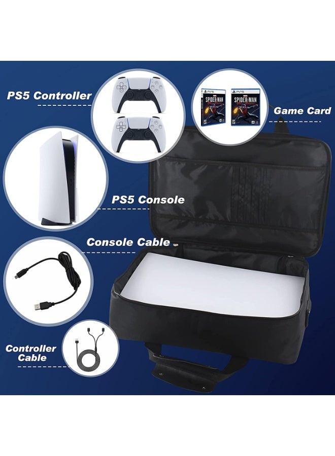 eWINNER Carrying Case for PS5/PS5 Pro/PS5 Slim, Multifunctional Travel Bag Carry Shoulder case multi pouches stroage Bag for PS5 Disc/Digital Edition console & controller accessories - Image 3