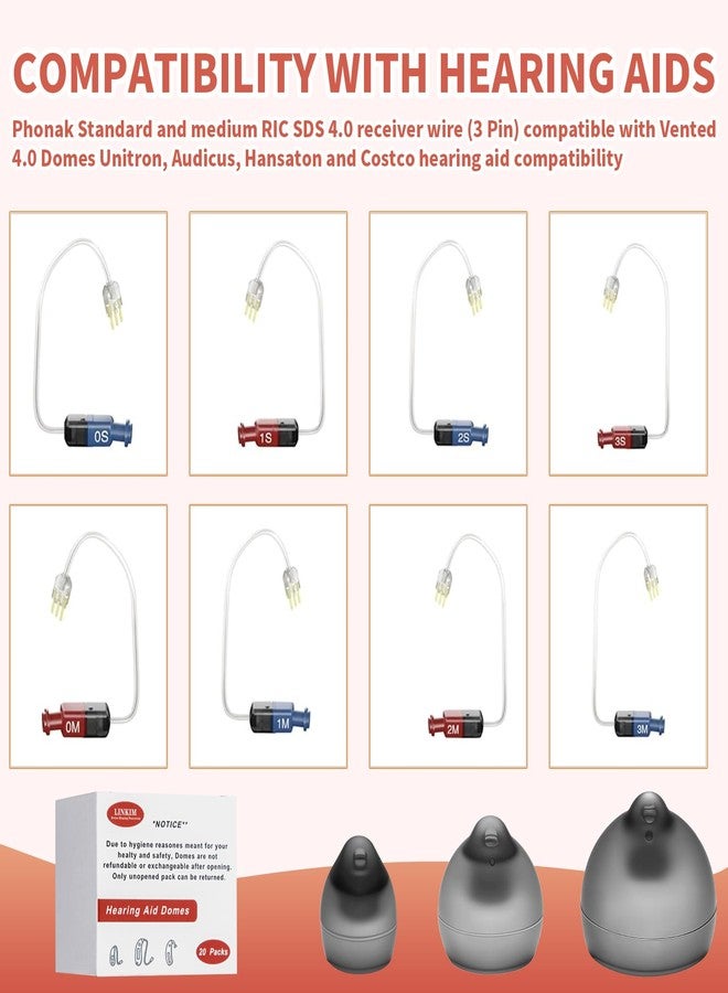 Jofi linkim 20 Counts Phonak Vented 4.0 Hearing Aid Domes, Vented Domes for Phonak Audeo Marvel Paradise Lumity Accessory (Vented 4.0 Dome Medium) - Image 4