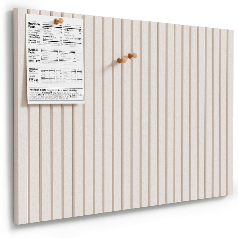 MaxGear Large Cork Boards for Walls 36" x 24", Light Tan Felt Bulletin Board Tiles for Office Decor, 6 Pack Felt Wall Tiles with Slat Paneling, Push Pin Board Home Wall Organizer - Image 1