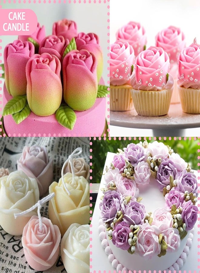 Lukinuo Rose Cake Pop Mold Kit 2 Pack Rose Lollipop Mold Flower Sucker Molds Flower Lollipop Baking Molds Tray with 300pcs Lollypop Sucker Sticks and Bags for Chocolate Jelly Hard Candy Cake Cupcake - Image 5