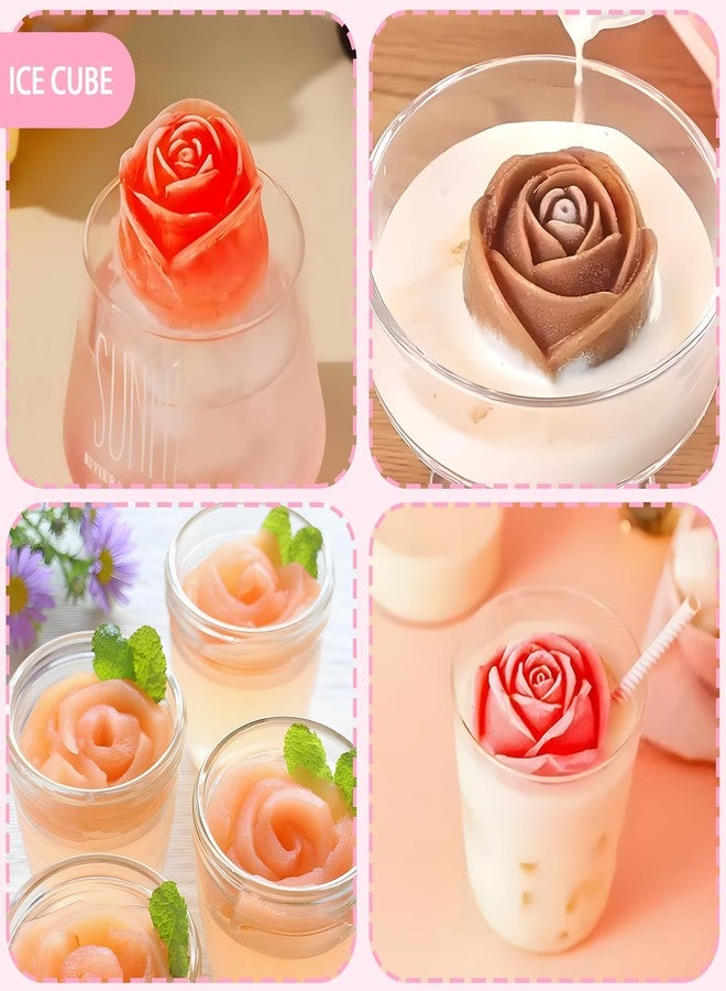 Lukinuo Rose Cake Pop Mold Kit 2 Pack Rose Lollipop Mold Flower Sucker Molds Flower Lollipop Baking Molds Tray with 300pcs Lollypop Sucker Sticks and Bags for Chocolate Jelly Hard Candy Cake Cupcake - Image 4