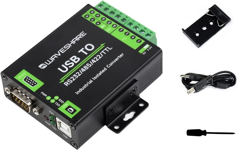 ويف شير 1 محول Waveshare من USB إلى RS232/485/422/TTL يعتمد على شريحة FT232RNL الأصلية، محول USB صناعي معزول مع حماية متعددة، يدعم تحويل واجهات الاتصال المتعددة والأنظمة المتعددة - Image 1