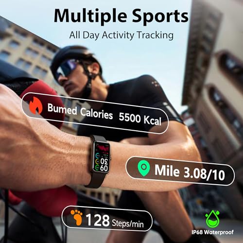 JYUAJOI Fitness Tracker with 24/7 Continuous Heart Rate, Blood Oxygen Monitor, Smart Watch with Sleep Monitor, IP68 Waterproof Activity Tracker Step Counter for Women Men (Black) - Image 5