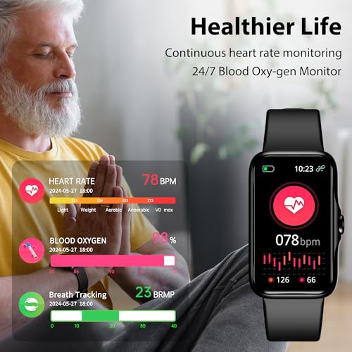 JYUAJOI Fitness Tracker with 24/7 Continuous Heart Rate, Blood Oxygen Monitor, Smart Watch with Sleep Monitor, IP68 Waterproof Activity Tracker Step Counter for Women Men (Black) - Image 3