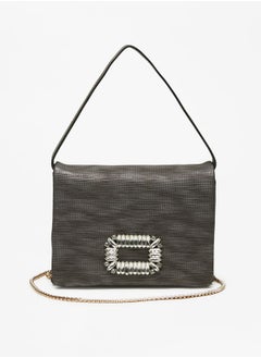 Women Embellished Satchel Bag with Handle and Adjustable Strap