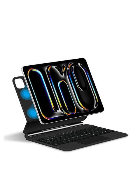 For iPad Pro 13-inch (M4) 2024 Magnetic Keyboard Case, Multi-Touch Trackpad Keyboard Case, Wireless Backlit Keyboard, Easy-to-Adjust Floating Stand