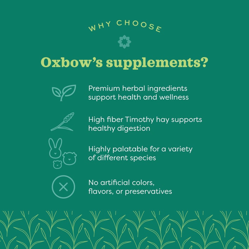 Oxbow Natural Science Digestive Support, High Fiber Supplement for Rabbit & Guinea Pig, Made with Timothy Hay, Includes Chicory Root, Ginger Root, Chamomile, Made in USA, 4.2 oz Bag - Image 2
