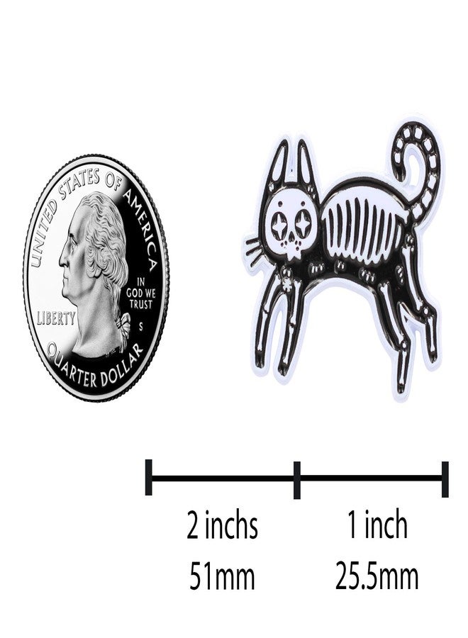 REAL SIC Skeleton Cat Pin - Occult Black Cat Lapel Pin - Halloween Witch Enamel Pin Accessory for Jackets, Backpacks, Hats, Bags & Tops (Black Glitter) - Image 5