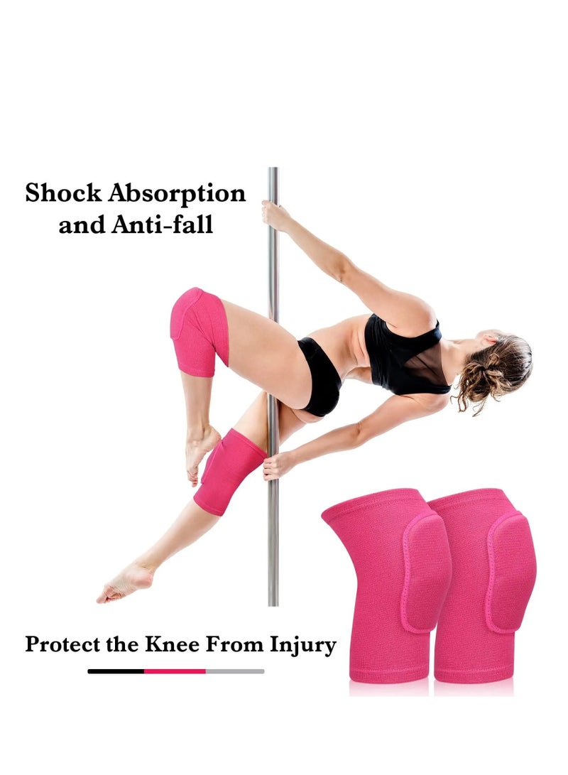 SOLARAE 3 Pairs Dance Knee Pad Volleyball Knee Pads, with Sponge Knee Protector Guards, for Adult Kids Sports Dance Football Gym Skating Yoga Pole Floor Dance Non-slip Elastic Padded Knee Brace Support - Image 2
