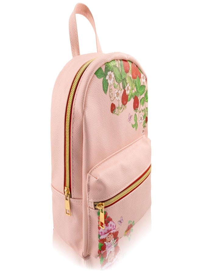 Fast Forward Strawberry Shortcake Backpack for Women, Men, Unisex | Cute PU Leather 10" Mini Backpack, Strawberry Shortcake, 10" H x 8" W x 0.75" D - Image 2