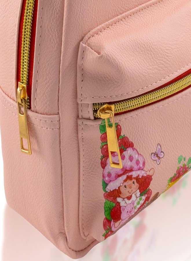 Fast Forward Strawberry Shortcake Backpack for Women, Men, Unisex | Cute PU Leather 10" Mini Backpack, Strawberry Shortcake, 10" H x 8" W x 0.75" D - Image 4