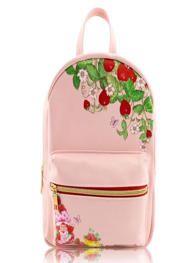 Fast Forward Strawberry Shortcake Backpack for Women, Men, Unisex | Cute PU Leather 10" Mini Backpack, Strawberry Shortcake, 10" H x 8" W x 0.75" D - Image 1