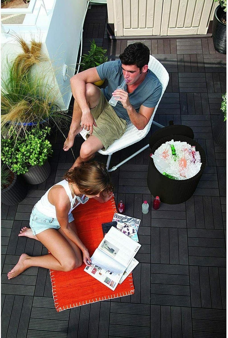 Keter Cool Stool Garden Table 39 Litre Brown - Image 2