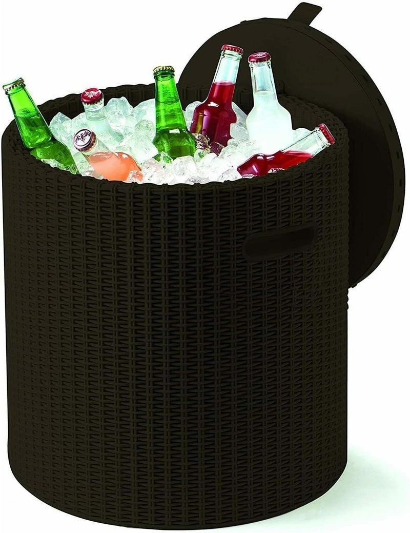 Keter Cool Stool Garden Table 39 Litre Brown - Image 1