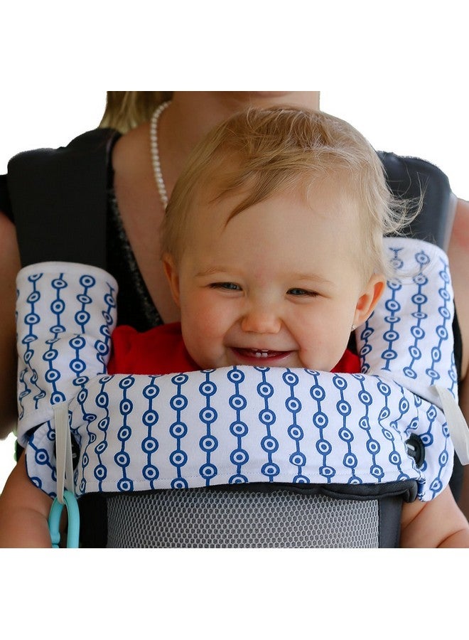 Amazing Tot Drool and Teething Pad Reversible Organic Cotton 3-Piece Set Compatible with Ergobaby Four Position 360 Baby Carrier (Blue and White Circles)  - Image 4