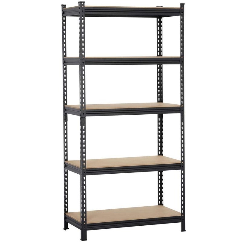 60 24 12 Inches 5 Shelves Iron Matte Finish Adjustable Shelving Unit Storage Utility Display Rack and Shelf Steel Boltless Rivet Rack Black
