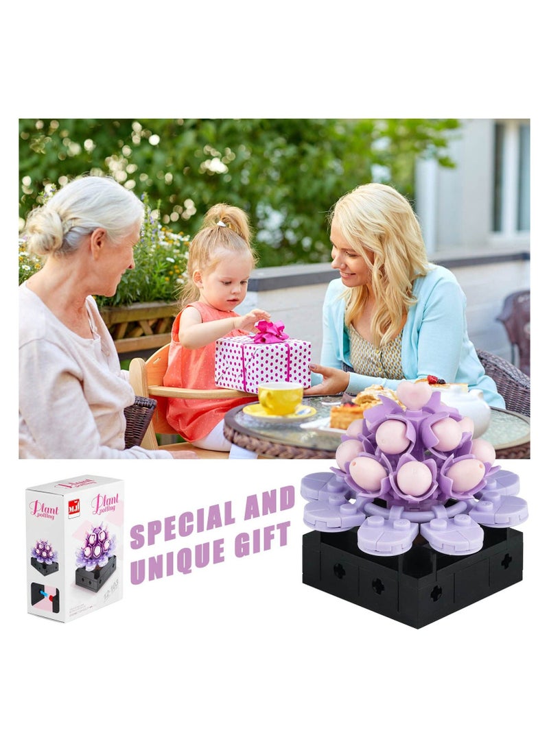 Succulents Plants Building Set, Plant Decor Building Set for Adults,  DIY Plant Building Blocks for Kids Adults, Home or Office Succulents Display - Image 3