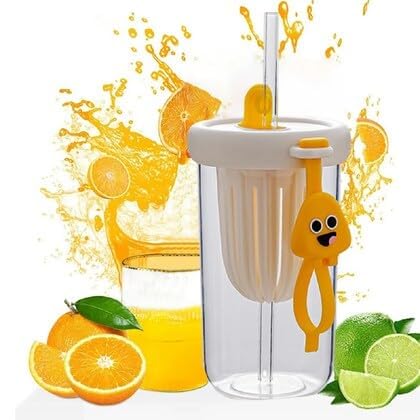 EXPORTTANZA 1Pcs Glass Tumbler with Fruit Infuser Lid and Straw Water Cup Portable Tea Water Separator Cup Straw Glass Bubble Milk Tea Cup Cold Brew Flower Water Cup Cherry BlossomPack of 1 - Image 1