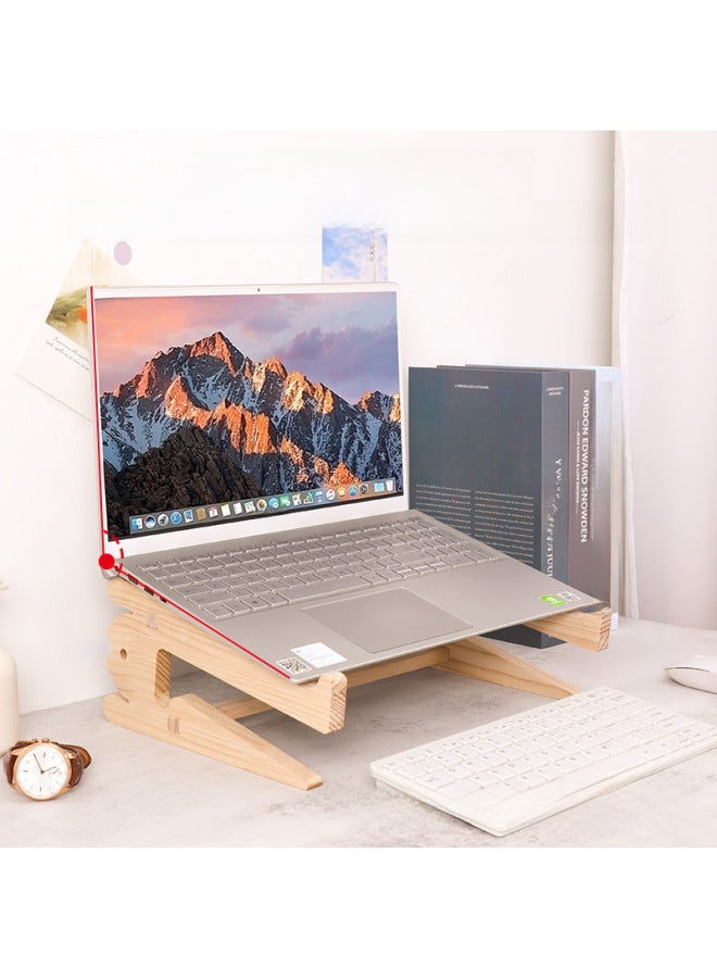 Solid Wood Laptop Bracket Bracket Hanging Height Increasing Rack Reinforced Game Cooling Rack Vertical Desktop Finishing-Color:Koi: Reinforced Large Size For 14.3-19.3 - Image 2