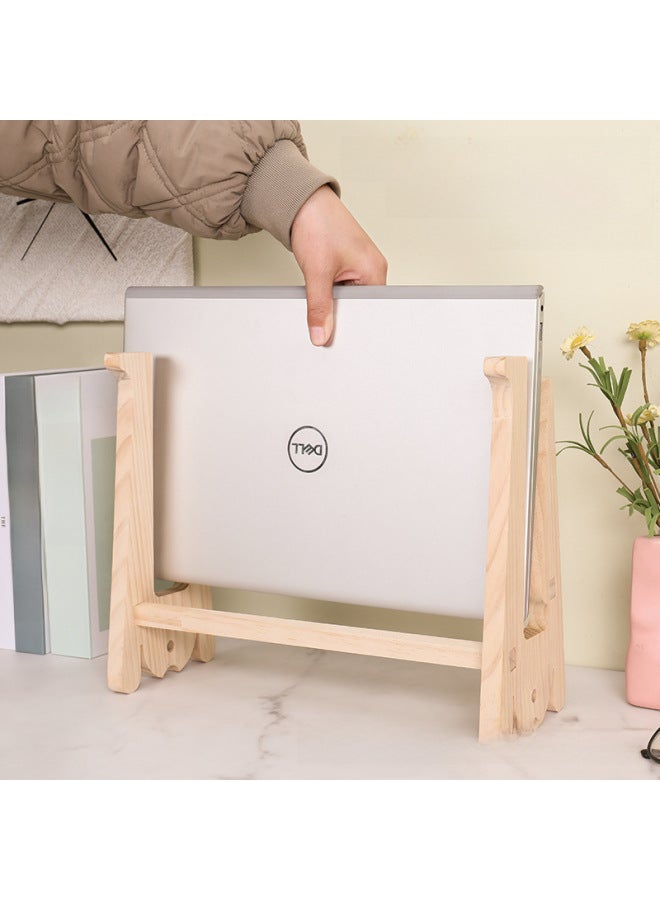 Solid Wood Laptop Bracket Bracket Hanging Height Increasing Rack Reinforced Game Cooling Rack Vertical Desktop Finishing-Color:Koi: Reinforced Large Size For 14.3-19.3 - Image 3