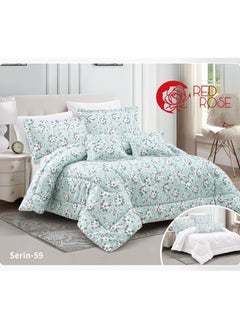 Red Rose Summer Microfiber Inflatable Bedspread - 8 Pieces Double 