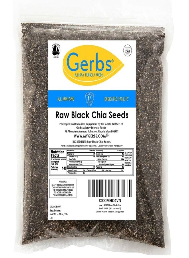 Gerbs Raw Black Chia Seeds 2 lbs. | Small-Batch Packed in Resealable Bag, No Artificial Additives | Mildly Nutty Flavor, Ideal for Yogurt, Oatmeal & Baking | Top 14 Allergen-Free - Image 3