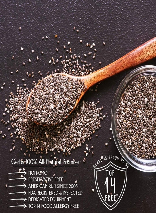 Gerbs Raw Black Chia Seeds 2 lbs. | Small-Batch Packed in Resealable Bag, No Artificial Additives | Mildly Nutty Flavor, Ideal for Yogurt, Oatmeal & Baking | Top 14 Allergen-Free - Image 4