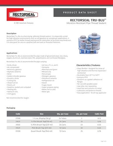 Rectorseal راكتورسيل 31300 فرشاة علوية Tru-Blu لختم خيوط الأنابيب ، أزرق - Image 2