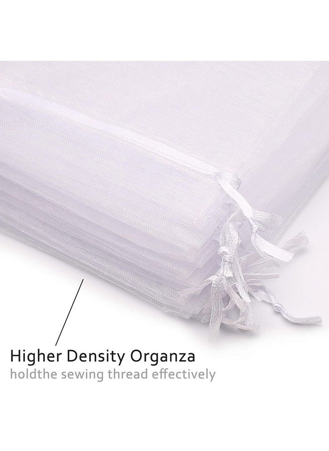 Akstore 50Pcs 3.15"X4"(8X10Cm) Sheer Drawstring Organza Jewelry Pouches Wedding Party Christmas Favor Gift Bags (White, 3.15X4)  - Image 3