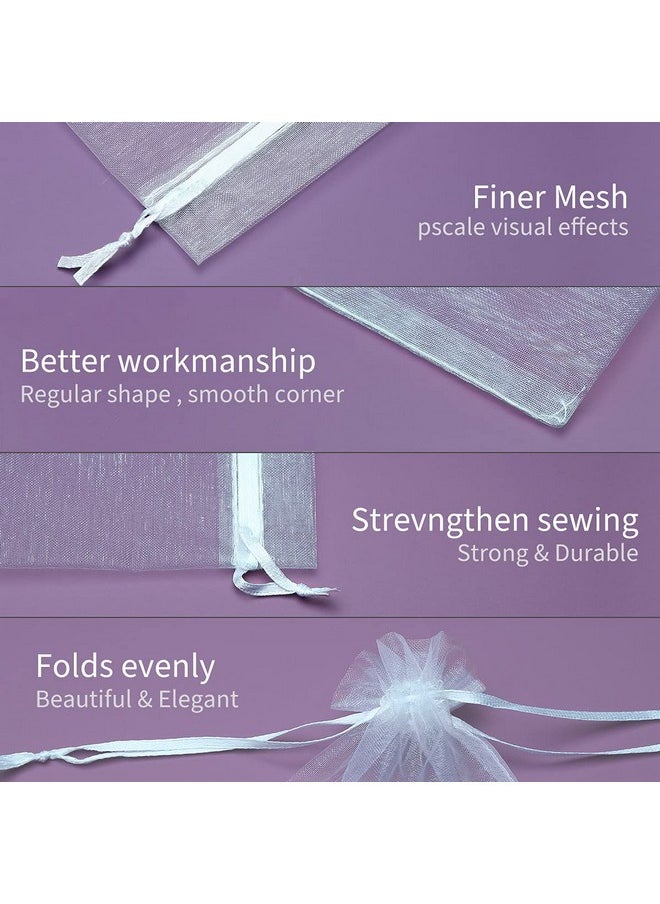Akstore 50Pcs 3.15"X4"(8X10Cm) Sheer Drawstring Organza Jewelry Pouches Wedding Party Christmas Favor Gift Bags (White, 3.15X4)  - Image 4