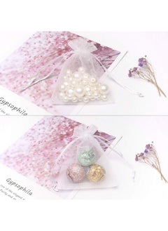 Akstore 50Pcs 3.15"X4"(8X10Cm) Sheer Drawstring Organza Jewelry Pouches Wedding Party Christmas Favor Gift Bags (White, 3.15X4)  - Image 5