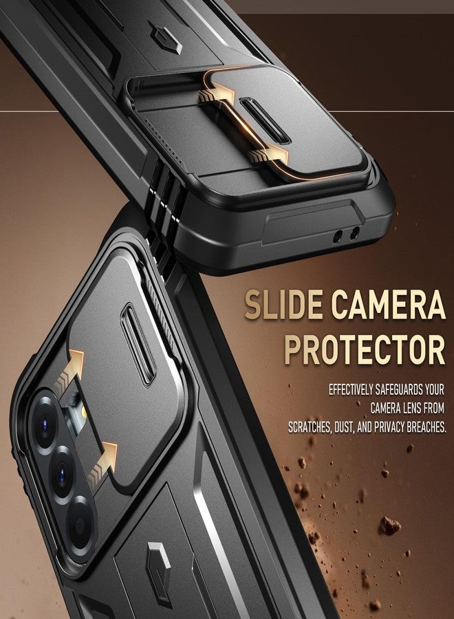Poetic Revolution Case for Galaxy A56 5G, [Sliding Camera Cover], [20ft Mil-Grade Drop Tested], Heavy Duty Shockproof Full Body Cover with Stand and Built-in Screen Protector, Black - Image 5