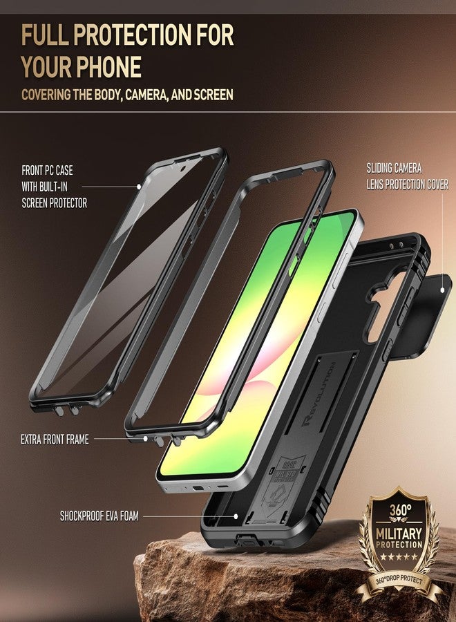 Poetic Revolution Case for Galaxy A56 5G, [Sliding Camera Cover], [20ft Mil-Grade Drop Tested], Heavy Duty Shockproof Full Body Cover with Stand and Built-in Screen Protector, Black - Image 3