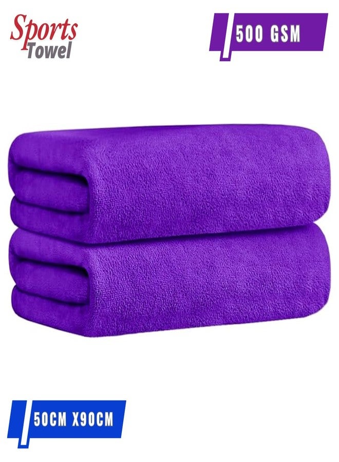 Microshine Microfiber Gym Towels, 2-Pack, Purple - High Absorbency, Fast Drying, Lightweight Yoga & Fitness Towels. - Image 5