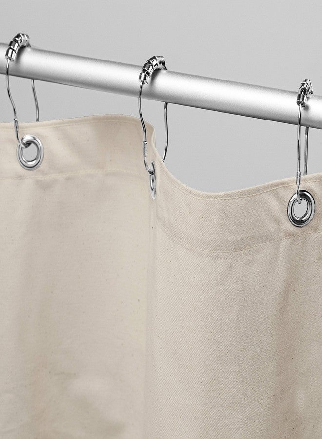 Bean Products Organic Cotton Stall Shower Curtain (Natural), [70" x 74"] | All Natural Materials | Works with Tub, Bath and Stall Showers - Image 1