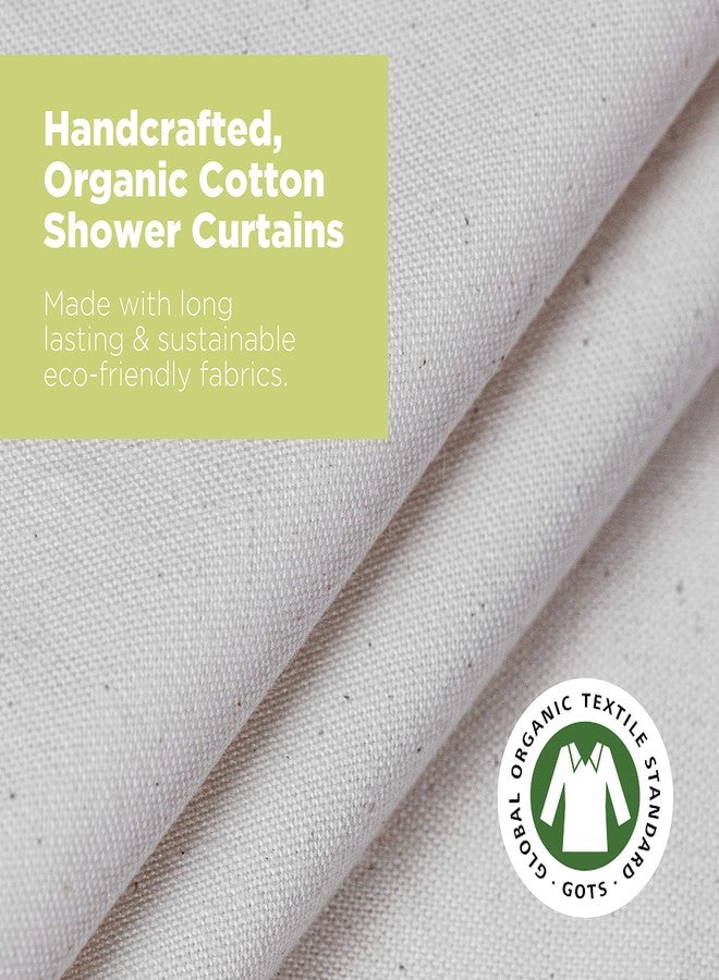 Bean Products Organic Cotton Stall Shower Curtain (Natural), [70" x 74"] | All Natural Materials | Works with Tub, Bath and Stall Showers - Image 2
