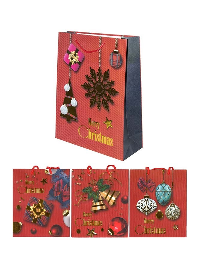 4-Piece Gift Bag For Christmas 32X26X10Cm Size Assorted Designs - Image 1