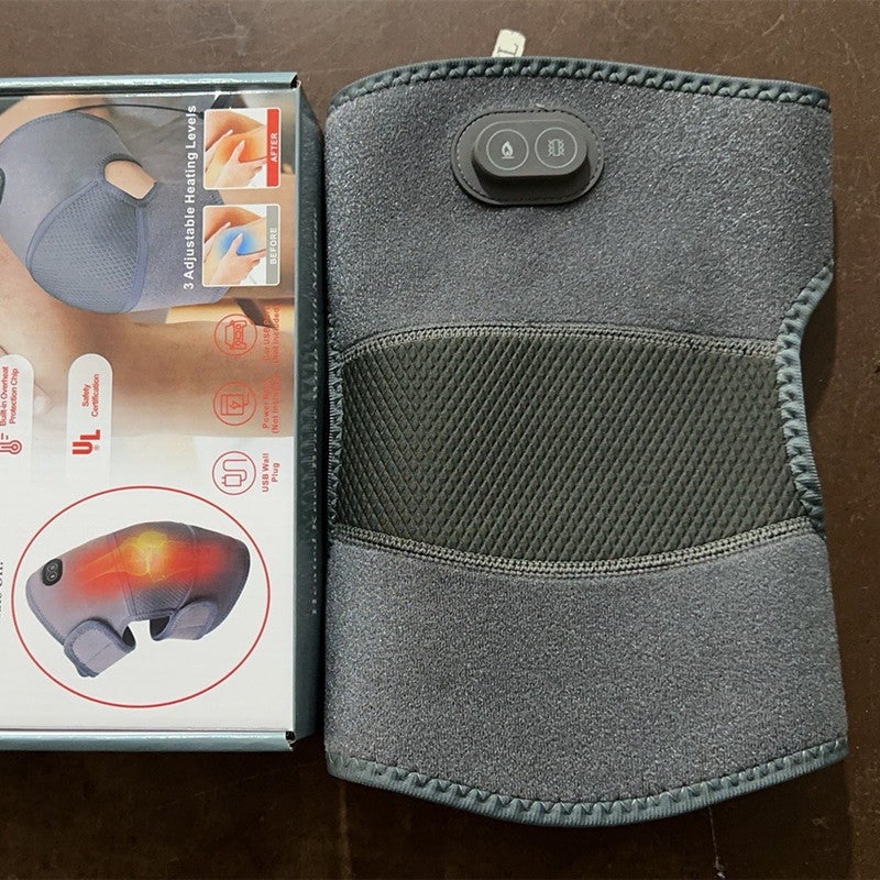 إسكدنيا Heating Knee Pads, Leg Pads, Physiotherapy Hot Compress, Warm Vibration Massage, Sports Knee Pads, Straps, Cold-Proof Knee Pads, USB Plug-In Gray massage hot compress leg strap