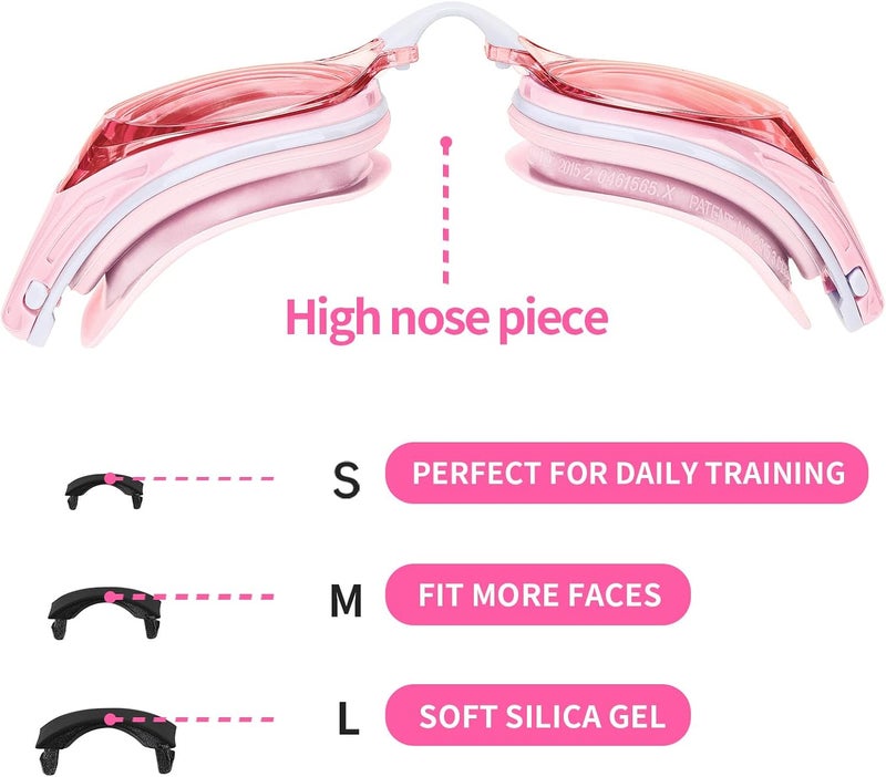 WAVE Nearsighted Swim Goggles,Shortsighted Swimming Goggles for Adults Youth, Anti Fog UV Protection Comfort Silicone Frame - Image 3