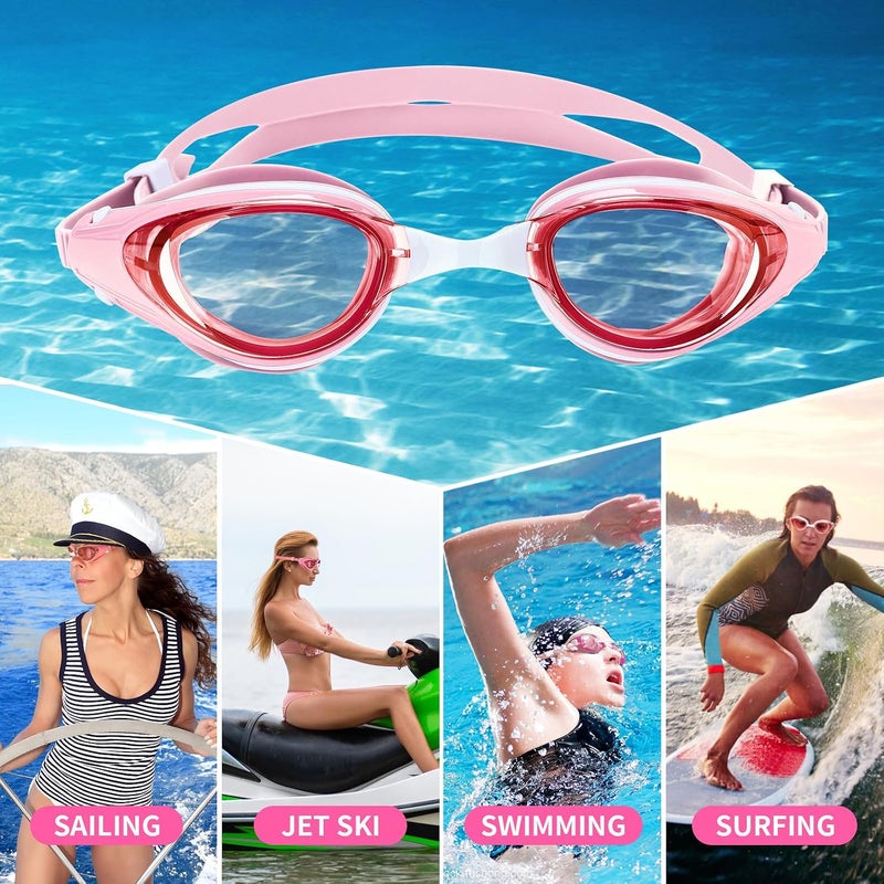 WAVE Nearsighted Swim Goggles,Shortsighted Swimming Goggles for Adults Youth, Anti Fog UV Protection Comfort Silicone Frame - Image 2