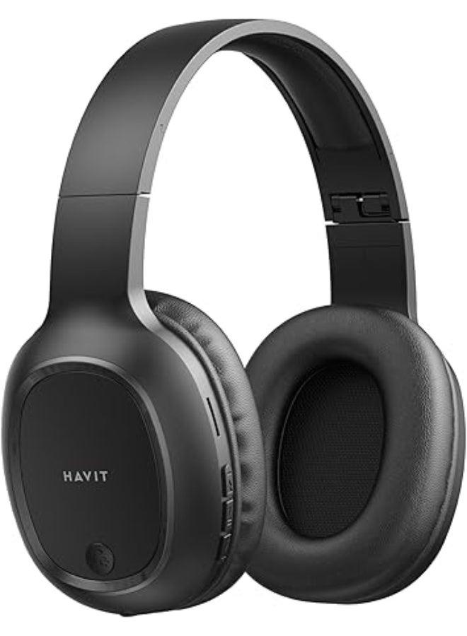 HAVIT H2590BT PRO Wireless Headphones, Hi-Fi Sound, 40mm Dynamic Drivers, 200mAh Long Battery Life, Bluetooth 5.3, Foldable & Lightweight, Adjustable Headband, Noise Isolation for Music & Calls - Image 1