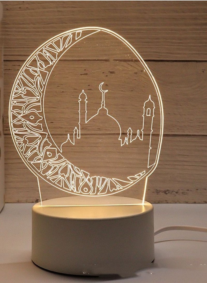 مصباح ليلي ثلاثي الأبعاد إبداعي هدايا متنوعة للعطلات USB أكريليك LED جو مريح مصباح بجانب السرير 16 نوع من أزرار اللمس للألوان