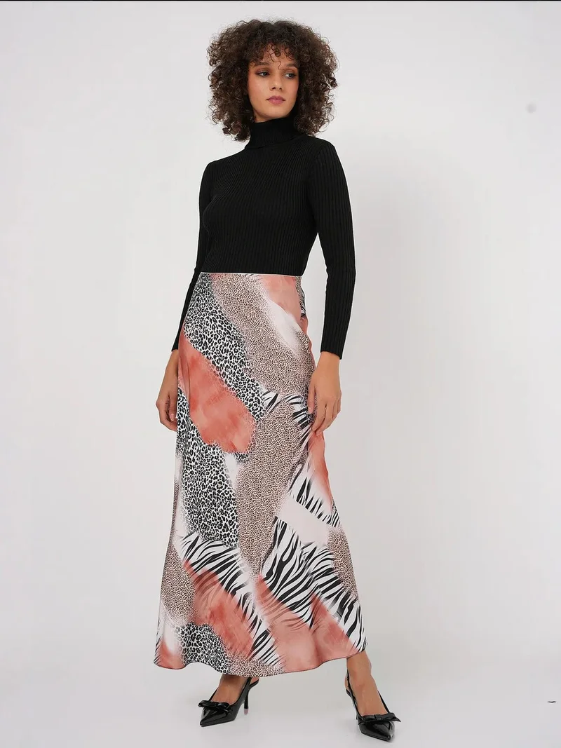 BIG DART BDART Maxi Satin Skirt with Lining