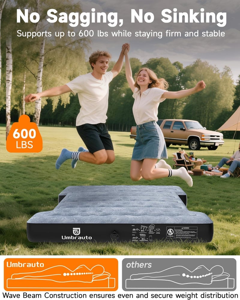 Umbrauto Truck Bed Air Mattress for 5.5-5.8Ft Short Truck Beds with Pump & Carry Bag - Image 3