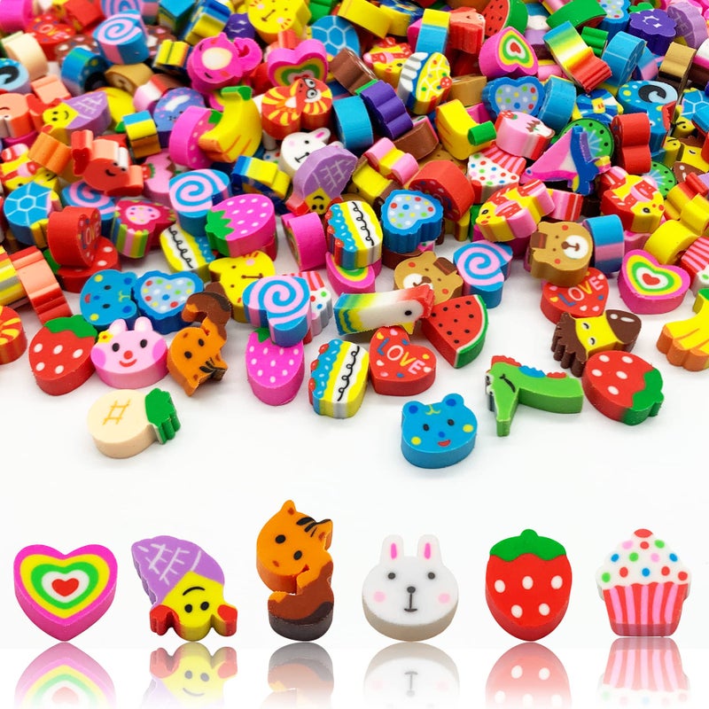 ZAKVOOR 300 Pieces Mini Erasers Assortment Novelty Pencil Erasers Bulk for Office Stationery and Craft Projects MultiStyle - Image 2