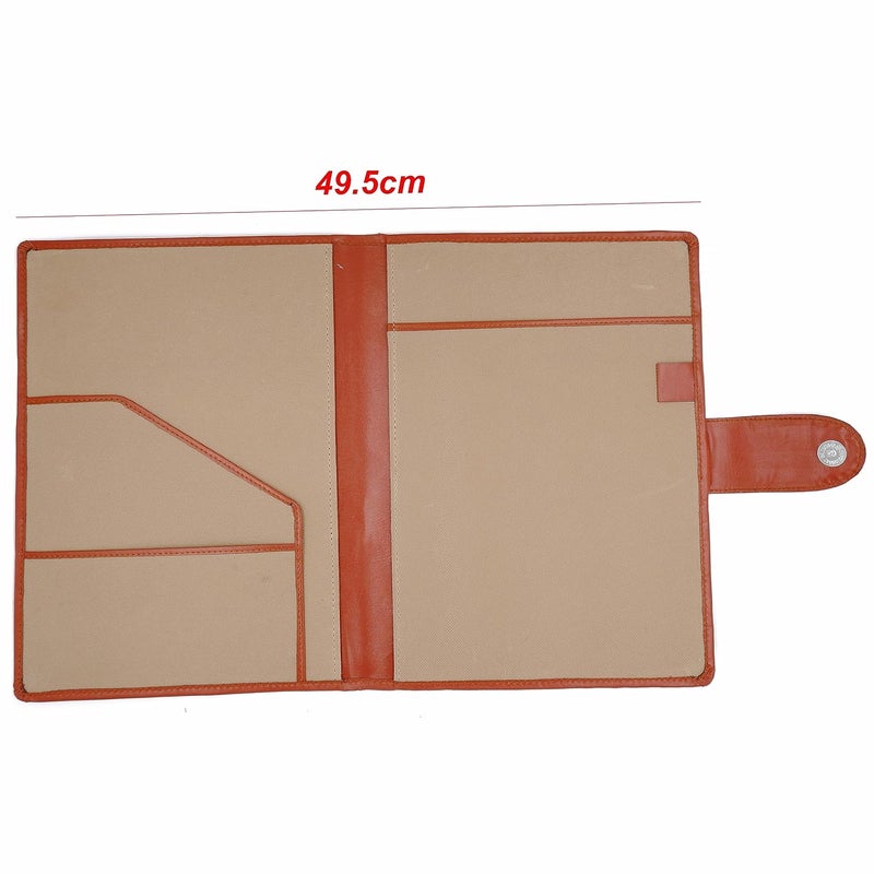 Asraw Professional PU Leather Multipurpose Magnetic Button Lock Conference File Folder Certificate Organiser for Meetings, Conferences, Seminars, Presentations, Interview Portfolio (Tan) - Image 2