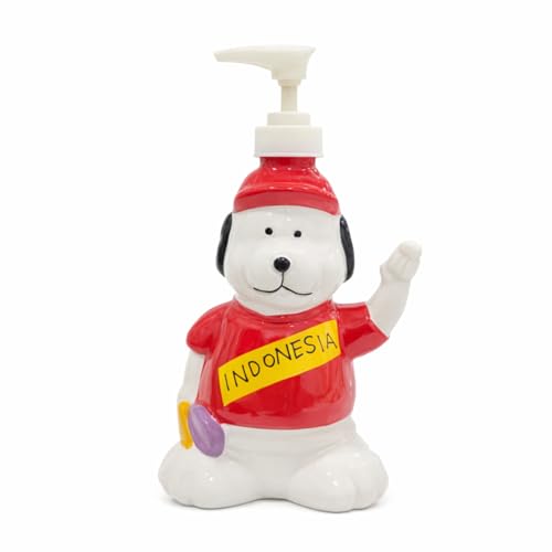 Shopster Cute Bear Indonesia 200 ml Ceramic Soap Dispenser Fancy for Wash Basin, Kitchen, Bathroom (11x 6X 18 cm) - Image 1